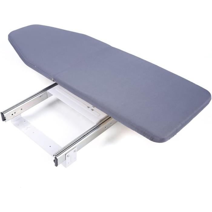 Shiyinge Planche à repasser extensible à 180° - Pliable - Montage mural - Pliable - Pour tiroir - Gris