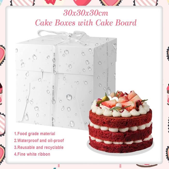Boite à gâteau - Boîte de transport gâteau et pâtisserie (Carton & Kraft)  pas cher