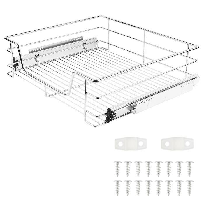 2x tiroir télescopique tiroir de cuisine tiroir coulissant hombuy pour  placard 60 cm - Conforama