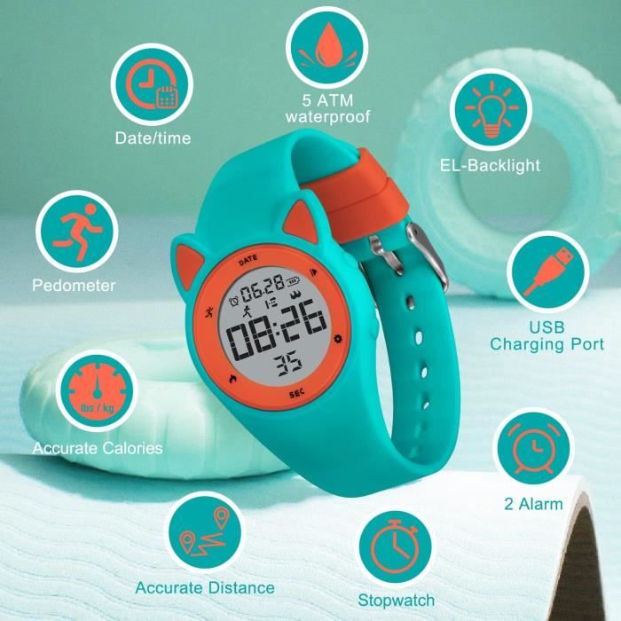 Montre Enfant Montre Adolescent Garcon Sport Digitale De Fitness