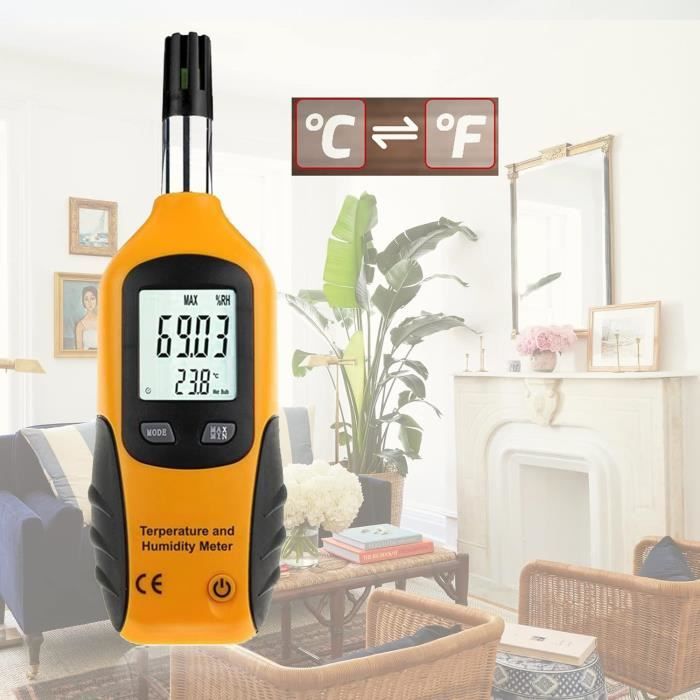 Mesureur de Température et d'humidité avec rétro-éclairage Thermomètre ...