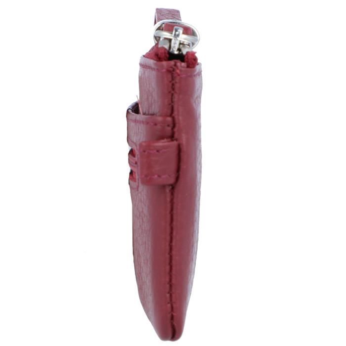 Pochette Porte-clé Zippée - Fausse Cuir PU, 10,5x7,5 Cm - Pour Clés, Pièces, Cartes SD, USB - Plusieurs Couleurs - 5