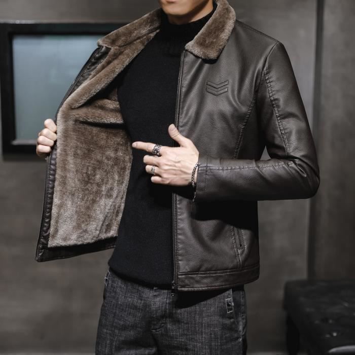 Blouson hiver hot sale cuir homme