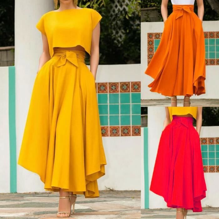 Longue jupe taille haute sales
