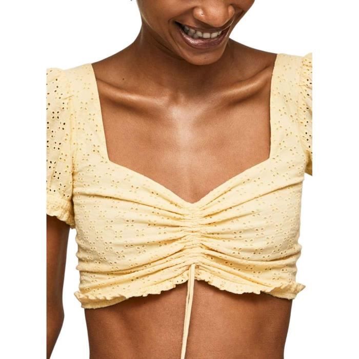 Top Pepe Jeans Philana Jaune pour Femme Jaune Cdiscount Pret a Porter