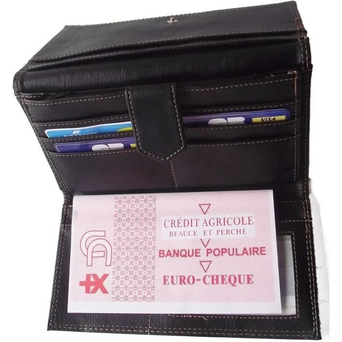 Syl'la Compagnon Porte Chéquier Portefeuille Porte Carte Noir Mandala Zen - Simili Cuir
