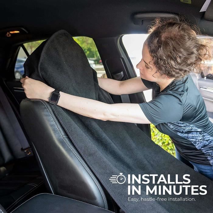 Housse De Siège Auto Ikosora - Serviette Anti-Sueur Imperméable - Noir - Pour Voiture, SUV, Camion
