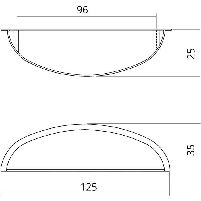 Poignée De Meuble Coquille Elipse-E 96mm – Inox, CADAP, élégante