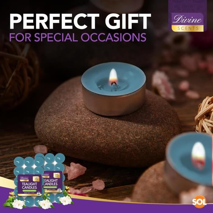 Bougies Réchaud 3.7cm Lot De 30 Bougies Chauffe-plat JJA Parfum Jasmin - Diamètre 3,7cm Bougies Jasmin JJA