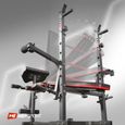 Hop-Sport Banc de Musculation Power Station HS-1065 avec Barre Longue, Curl EZ et Barres Courtes Set d'haltères de 105 kg-3