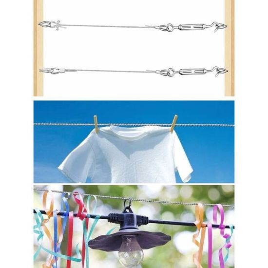 Sourcing Map 4Pcs 304 Acier Inoxydable Clip Câble Duplex Serre