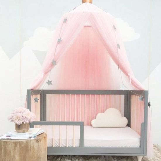 YIDAINLINE Ciel de lit Enfant Décoration de Chambre d'enfant en Forme de Dôme Blanc Fille Garçon Maison de Jeux Moustiquaire pour lit Enfants