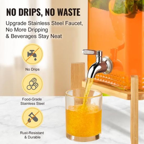 Distributeur De Boissons VEVOR 11L - Fontaine à Eau Avec Robinet, Pour Jus, Limonade - Idéal Fêtes, Restaurants