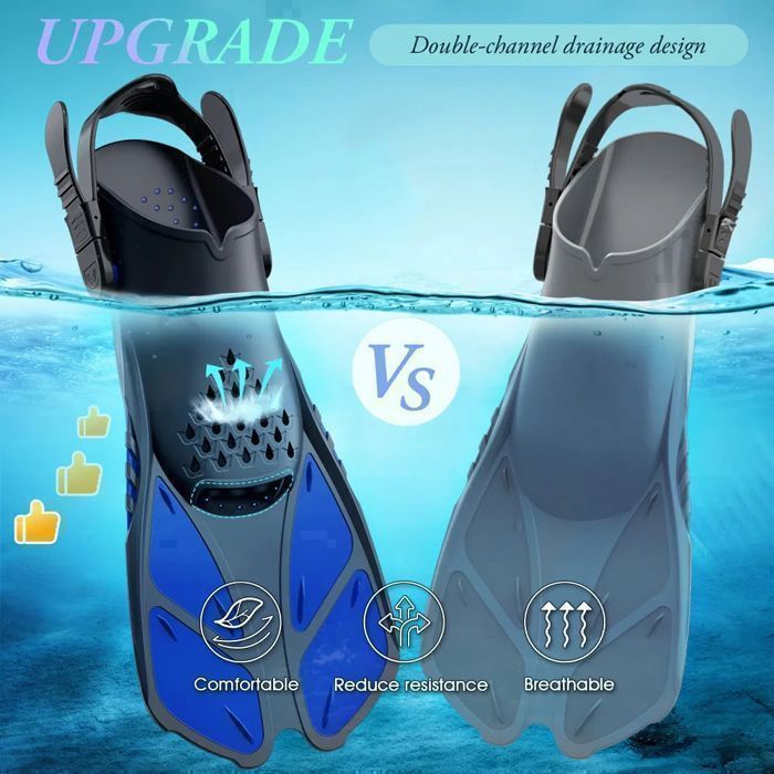 Palmes Courtes Natation Enfants Silicone Turquoise – Taille 27-29 – Entraînement Piscine & Plongée