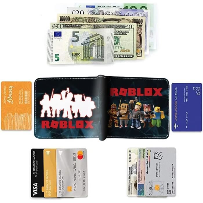 Portefeuille Enfant Roblox En Cuir PU - Motif Dessin Animé - Dimensions 11.5x9.5x2 Cm - Multifonction - 8