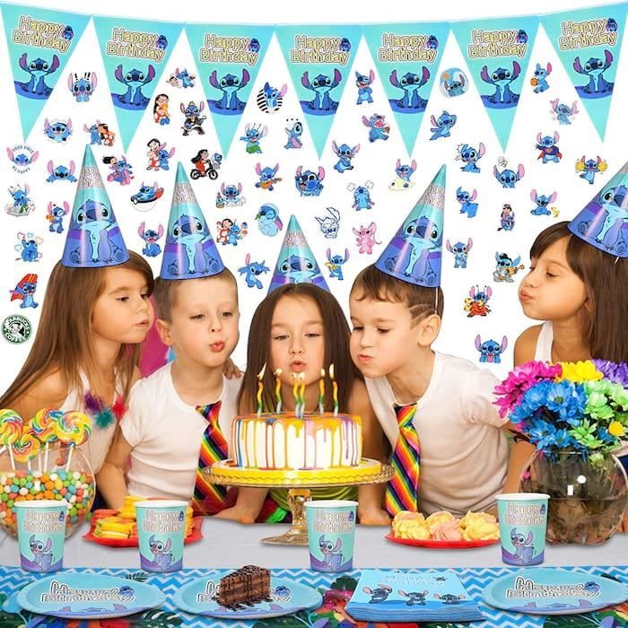 Lilo Stitch Lot de 97 décorations d'anniversaire pour Enfants, Vaisselle  Jetable de fête, Ballons Kit de Décoration, pour 10 invités - Cdiscount  Maison