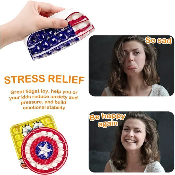 INGJIA Push And Pop Bubble – Jouet Sensoriel En Silicone – Anti-stress, éducatif – 4 Pièces