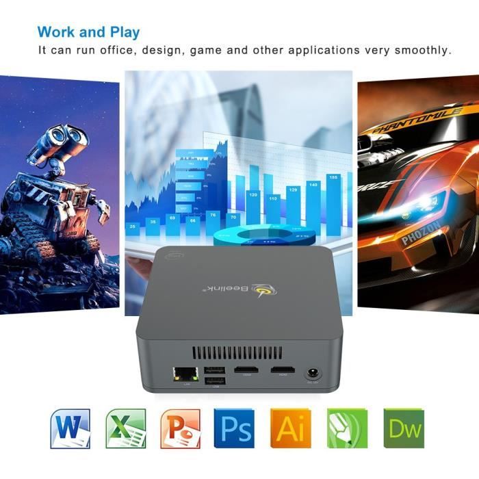 Beelink U55 Mini PC Windows 10 8 Go DDR3L RAM3