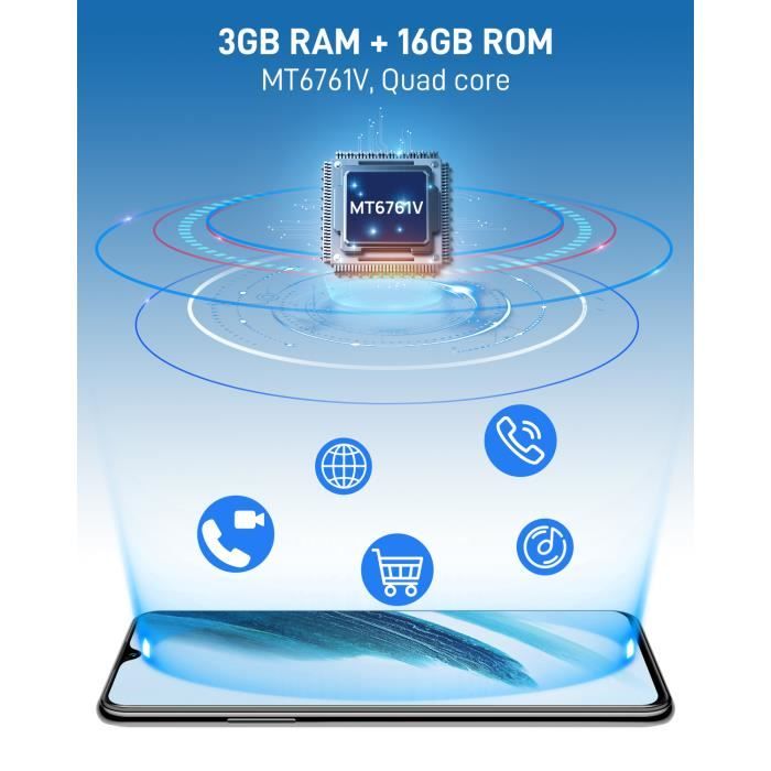 Smartphone DOOGEE N50 - 8Go Ram 128Go - 4G - 6.52 écran HD - Batterie  4200mAh - Android 13.0 - Bleu - Cdiscount Téléphonie