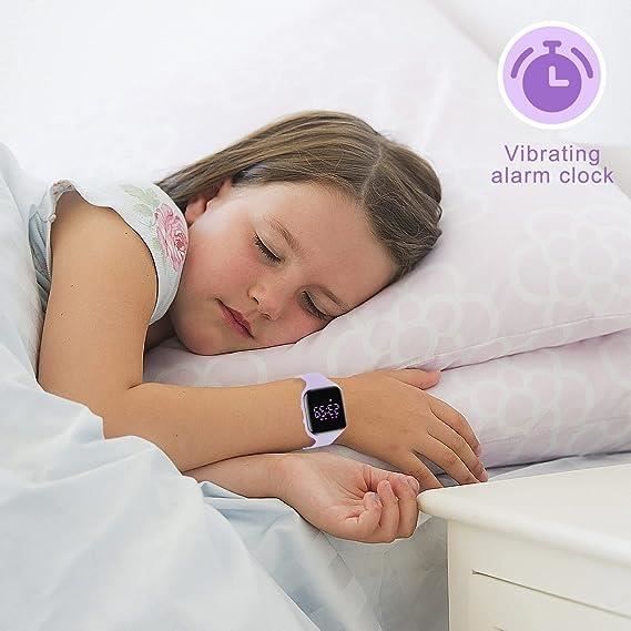 Montre Digitale Enfant avec Chronomètre, Eclairage, Alarme, Date,  Podomètres Marche Non Connecté - Montres Sport pour Fille Garçon avec  Bracelet en Silicone