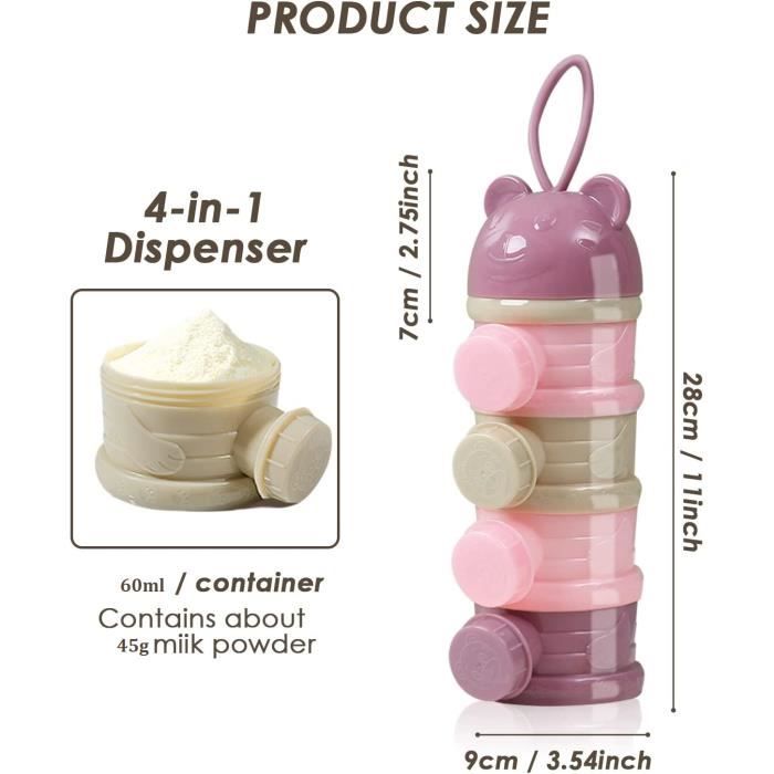 Boîte Doseuse à Poudre De Lait Bébé - KAKOO - 4 Compartiments - Rose -  Adulte - Cdiscount Puériculture & Eveil bébé