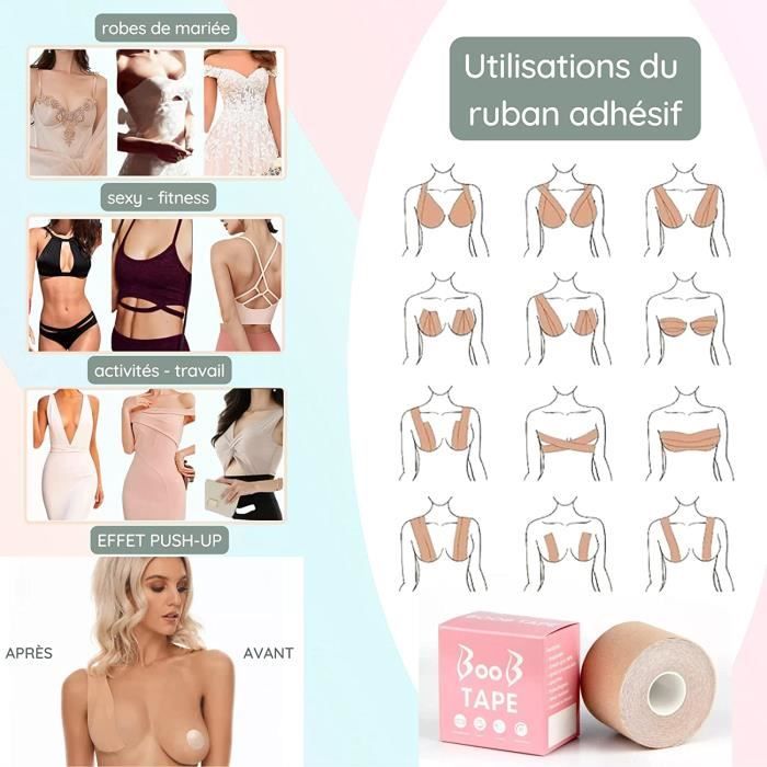 Soutien-gorge Adhésif En Silicone Sans Bretelles - Push-up Invisible Pour Dos Nu - Cache-tétons Réutilisable - Tailles A/B/C/D