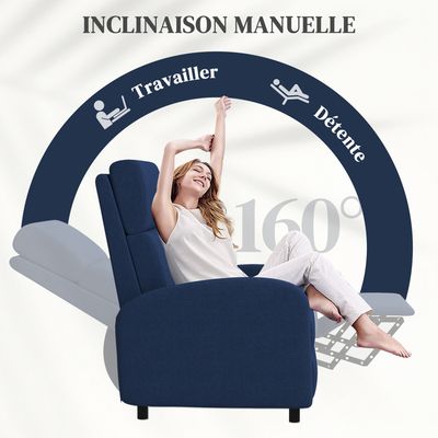 HOMCOM Fauteuil Relax inclinable Manuel tapissé en PU avec Repose-Pieds rétractable, Assise et Dossier Extra rembourrés pour Salon, Bureau, Chambre à Coucher, 75 x 92 x 99 cm Marron HOMCOM Fauteuil Relax inclinable Manuel tapissé en PU avec Repose-Pieds rétractable, Assise et Dossier Extra rembourrés pour Salon, Bureau, Chambre à Coucher, 75 x 92 x 99 cm Marron