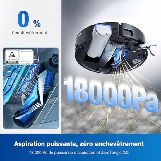 ECOVACS X8 PRO OMNI Robot Aspirateur Et Laveur - Station Tout-en-Un - 18000Pa - Nettoyage 75°C - IA YIKO-GPT