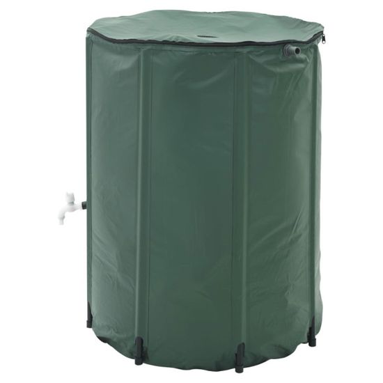 Récupérateur D'eau De Pluie Pliable LILIIN 500L - Réservoir PVC Avec Valve Et Grille