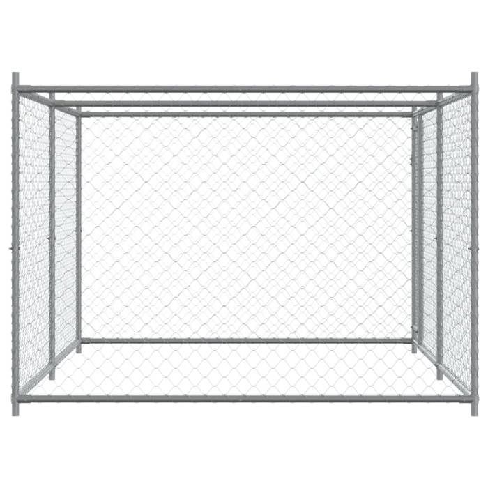 vidaXL Niche pour Chien Anthracite en Acier Galvanisé avec Toit