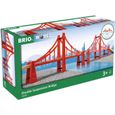 Pont Suspendu Double Brio 33683 pour Circuit de Train en Bois - 113cm - Mixte - A partir de 3 ans-0