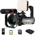 ORDRO Caméra Vidéo 4K Caméscope Full HD 1080P 60FPS Vlogging Caméra pour Youtube Zoom Numérique 30X Écran IPS 3,1" avec Microphone, -0