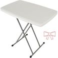 Table Pliante Rectangle -Jardin et Camping Blanche Pieds -Table de Jardin Plastique,Table Compacte et Pliable, Table Pliante Aju88-0