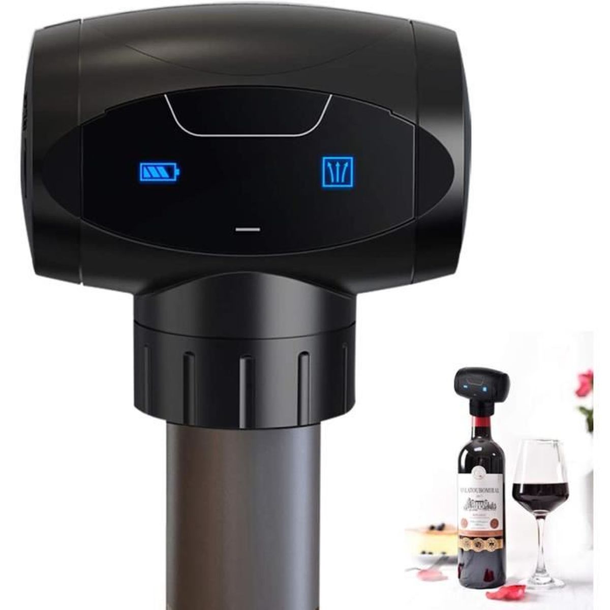 meilleur cadeau ensemble de conservation du vin pour garder le vin frais Pompe /à vide avec 2 bouchons de bouteille scellant /à champagne et coupe-papier /à vin