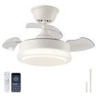 IZOWE Ventilateur de plafond avec lumiere 26" rétractable cristal ventilateur de plafond dimmable 6 vitesses avec salon