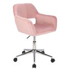 SVITA JILL chaise pivotante réglable en hauteur avec accoudoirs et roulettes tissu velours rose 91083