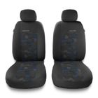 MOSSA Housses de siège avant adaptées pour Peugeot 205, 206, 207, 208 (1983-2019) - housse siege voiture universelles - 2UNE-BL