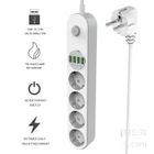 GOTOSEEU Multiprise Parasurtenseur Parafoudre 4 Prises et 4 Prises USB - Blanc - Type E - 10A - 2m