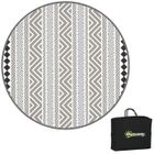 Outsunny - Tapis d'extérieur - PP - 180x180x0.3cm - Gris foncé, blanc et noir