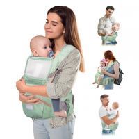 Porte-bébé 6 en 1 Respirant 3-36 mois Bretelles réglables Coton Poche Vert Moley Mobiclinic