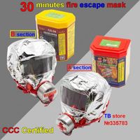 30 Minute Feu Échapper Masque En Aluminium Feuille Thermique Rayonnement De Monoxyde Carbone À Gaz D'Incendie D'Urgence Un Respirate