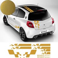 Renault Twingo CLIO MEGANE Bandes intégrales Gordini - OR - Kit Complet  - Tuning Sticker Autocollant Graphic Decals