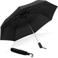 MTEVOTX Parapluie Pliant Coupe-vent - Parapluie de Voyage Automatique -imperméable,ombrelle pour hommes, femmes et enfants(noir)