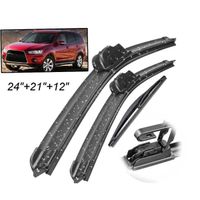 Lot de 3 Balais d'essuie-glace avant + arrière pour Mitsubishi Outlander 2 2007 2008 2009 2010 2011 2012