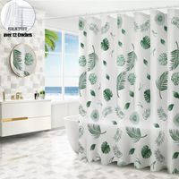 Rideau De Douche Motif Parcours De Golf 183x183 Cm - Tissu Polyester Imperméable, 12 Crochets Inclus