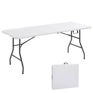 Ensemble table et chaise de jardin AREBOS Table de Buffet Pliante | 182 x 74 x 74 cm 
