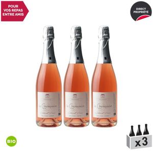 VIN ROSE Chavannaise Rosé - Bio - Lot de 3x75cl -  Domaine de l'Enchantoir - Appellation VDF Vin de France Effervescent - Origine Loire -