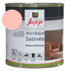 PEINTURE - VERNIS Peinture acrylique satinée pêche Jafep 0,5 L