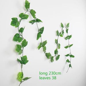 FLEUR ARTIFICIELLE Plantes - Composition florale,Feuilles de lierre artificielles suspendues en soie verte,1 pièce,230cm,plantes de - Grape leaves[I]