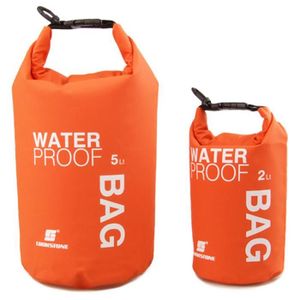 BIDON - SAC ÉTANCHE Sac étanche,Sac sec étanche 2L, sac flottant pour natation, Rafting, kayak, Trekking en rivière, voile, canoë, bateau- 1PCS Orange